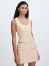 Anna Quan Eloise Sleeveless Tweed Top In Neutral