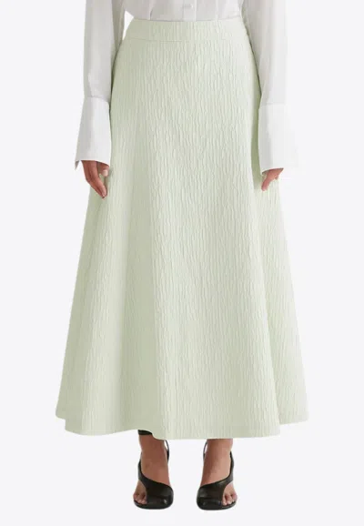 Anna Quan Clara Mid-rise Midi Skirt In Lime