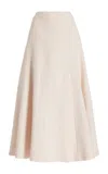 Anna Quan Clara Tweed Maxi Skirt In Porcelain