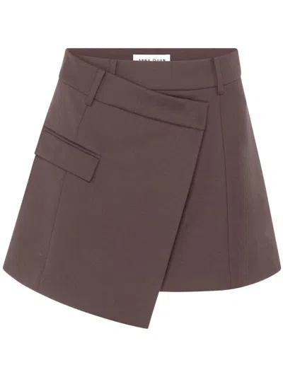 Anna Quan Cora Mini Skirt In Brown