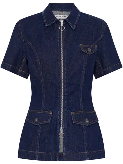 Anna Quan Cotton Jacket In 蓝色