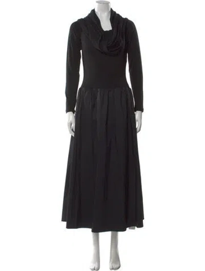 Pre-owned Anna Quan Cowl Neck Long Dress In Black