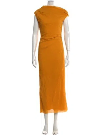 Pre-owned Anna Quan Cowl Neck Long Dress In Yellow