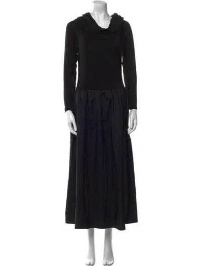 Pre-owned Anna Quan Cowl Neck Midi Length Dress W/ Tags In Black
