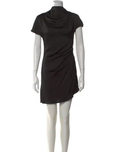 Pre-owned Anna Quan Cowl Neck Mini Dress In Black