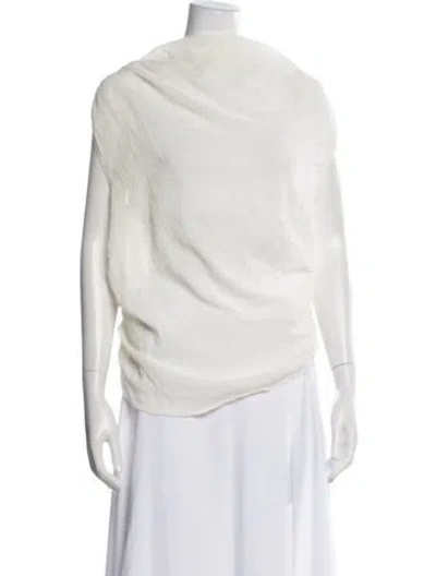 Pre-owned Anna Quan Cowl Neck Sleeveless Top In White