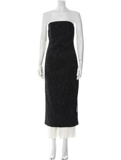 Pre-owned Anna Quan Crew Neck Knee-length Dress In Black
