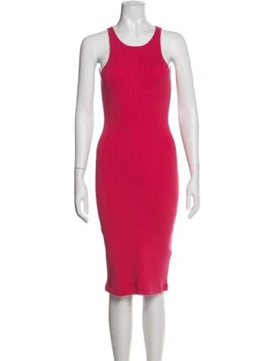 Pre-owned Anna Quan Crew Neck Knee-length Dress In Pink