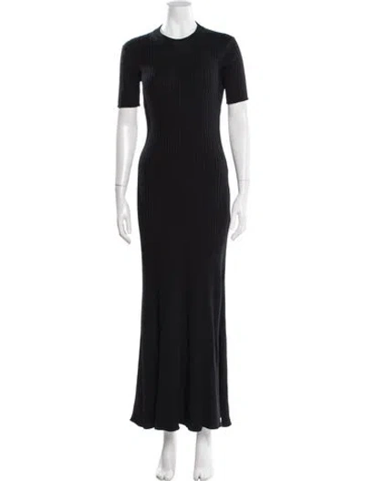 Pre-owned Anna Quan Crew Neck Long Dress In Gray
