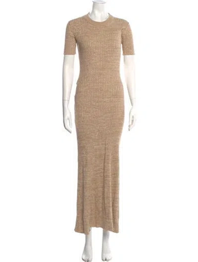 Pre-owned Anna Quan Crew Neck Long Dress In Neutral