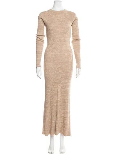Pre-owned Anna Quan Crew Neck Long Dress In Neutral