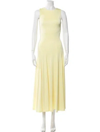 Pre-owned Anna Quan Crew Neck Long Dress In Yellow