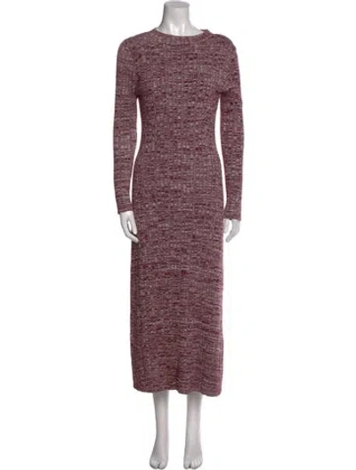 Pre-owned Anna Quan Crew Neck Midi Length Dress In Purple