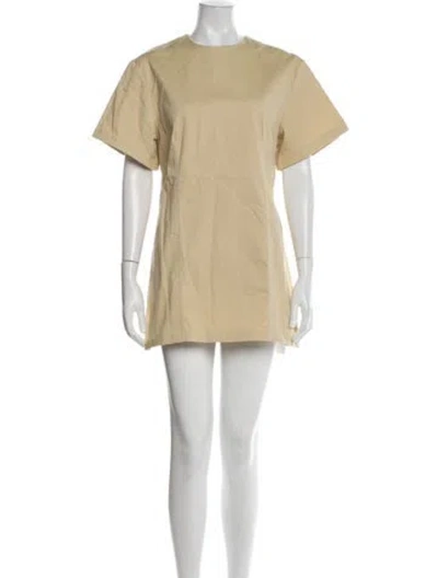 Pre-owned Anna Quan Crew Neck Mini Dress In Neutral