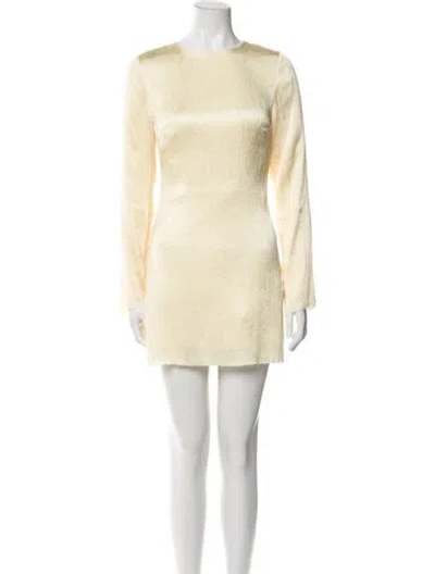 Pre-owned Anna Quan Crew Neck Mini Dress In Neutral