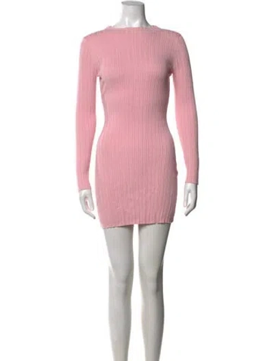 Pre-owned Anna Quan Crew Neck Mini Dress In Pink