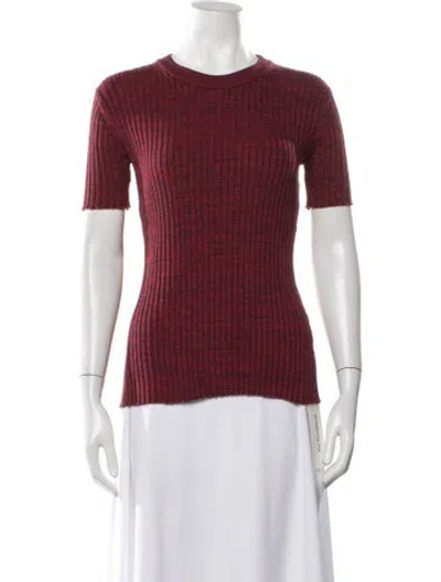 Pre-owned Anna Quan Crew Neck Short Sleeve Top In Red