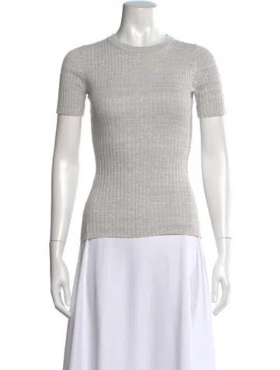 Pre-owned Anna Quan Crew Neck Short Sleeve Top In White
