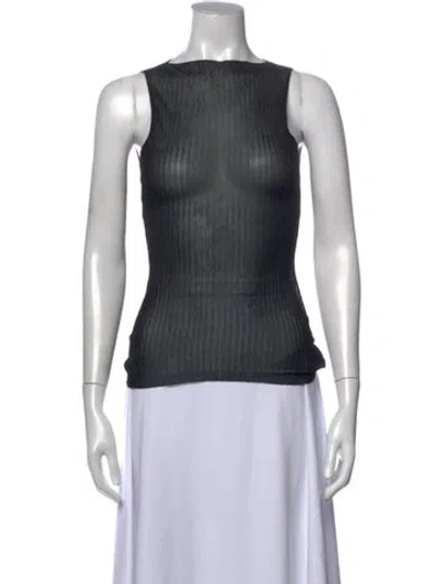 Pre-owned Anna Quan Crew Neck Sleeveless Top In Black