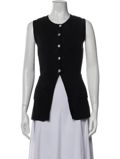 Pre-owned Anna Quan Crew Neck Sleeveless Top In Black
