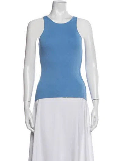 Pre-owned Anna Quan Crew Neck Sleeveless Top W/ Tags In Blue/white