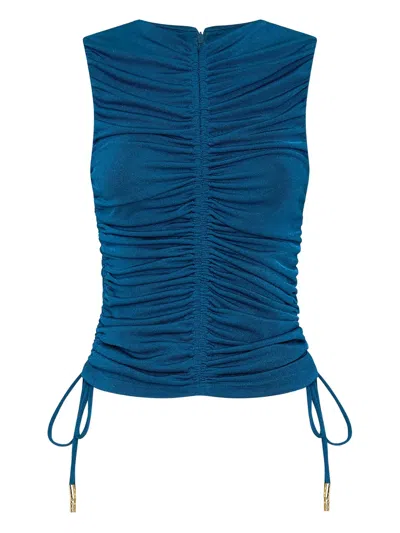 Anna Quan Dani Drawstring Sleeveless Top In Blue