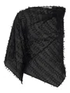 Anna Quan Draped Fringe Blouse In Black