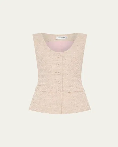 ANNA QUAN ELOISE SLEEVELESS TWEED TOP