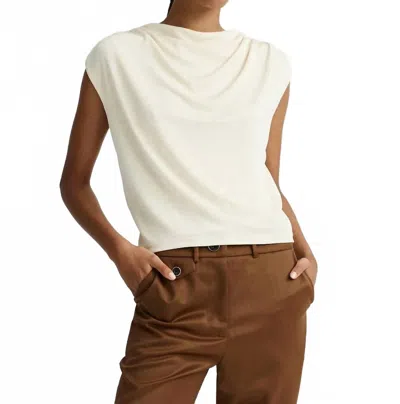 Anna Quan Emi Cap Sleeve Top In Cream In White
