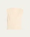 Anna Quan Emi Draped Jersey Top In Neutral