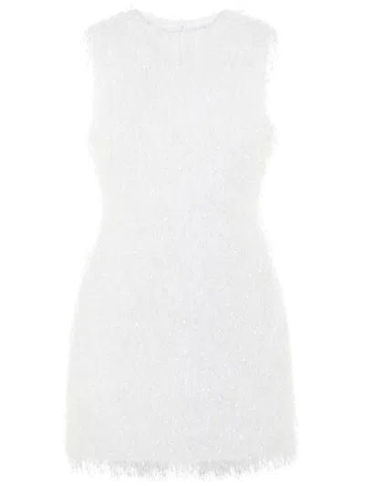 Anna Quan Feather-detailing Mini Dress In White