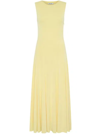 Anna Quan Flared-design Midii Dress In Yellow