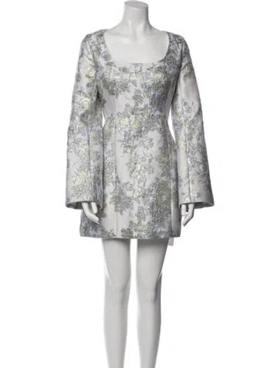 Pre-owned Anna Quan Floral Print Mini Dress W/ Tags In White