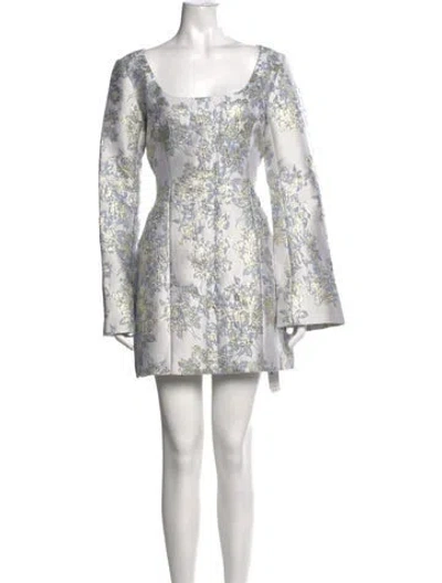 Pre-owned Anna Quan Floral Print Mini Dress W/ Tags In White