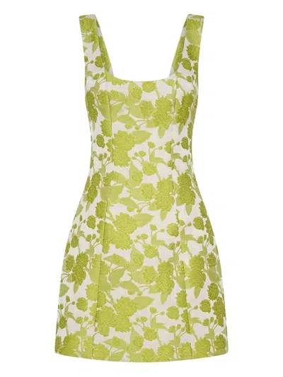Anna Quan Floral-print Square-neck Mini Dress In Multi