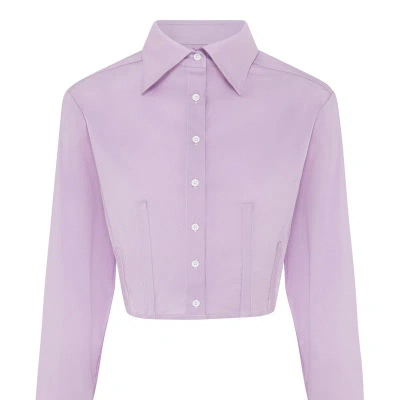 Anna Quan Frankie Shirt Lavender With Top Stitch In Purple