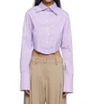 Shop Anna Quan Frankie Shirt With Top Stitch In Lavender In Multi