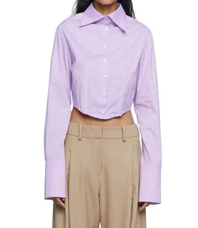 Anna Quan Frankie Shirt With Top Stitch In Lavender In Multi