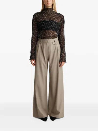 Anna Quan Gehry Wide-leg Tailored Trousers In Brown