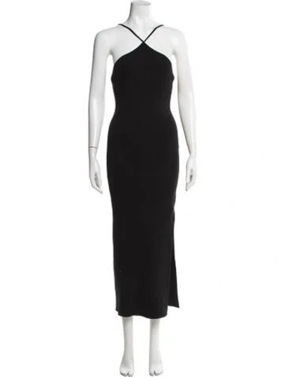 Pre-owned Anna Quan Halterneck Long Dress In Black
