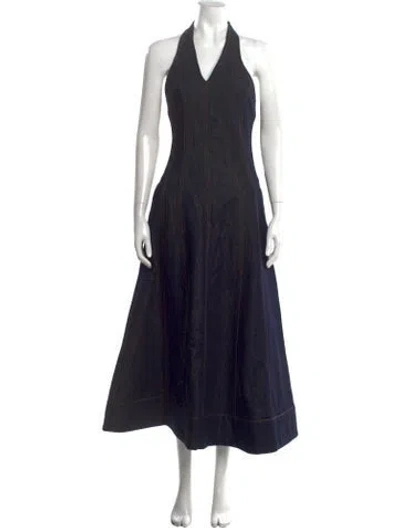 Pre-owned Anna Quan Halterneck Long Dress W/ Tags In Blue