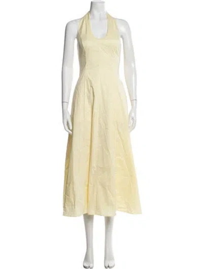 Pre-owned Anna Quan Halterneck Midi Length Dress In Yellow