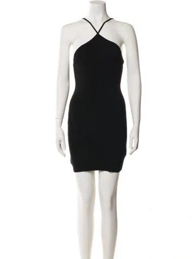 Pre-owned Anna Quan Halterneck Mini Dress In Black