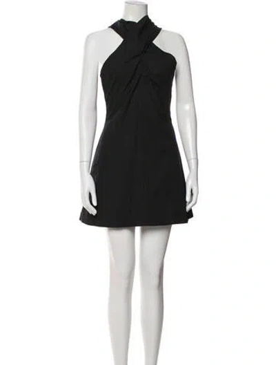 Pre-owned Anna Quan Halterneck Mini Dress In Black