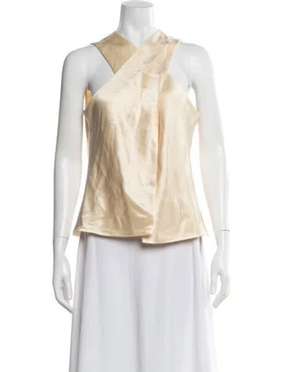 Pre-owned Anna Quan Halterneck Sleeveless Top In Neutral