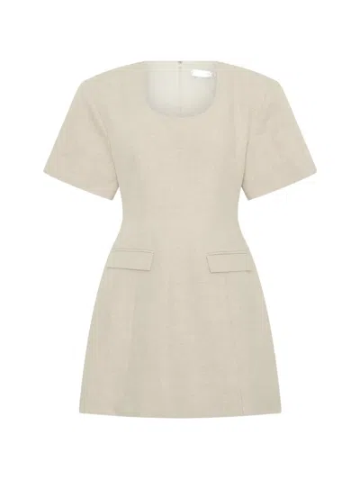 Anna Quan Hayden Scoop-neck Mini Dress In Neutral