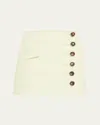 Anna Quan Iris Button-front Mini Skirt In Pistachio
