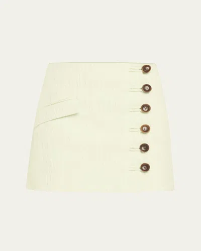 Anna Quan Iris Button-front Mini Skirt In Pistachio