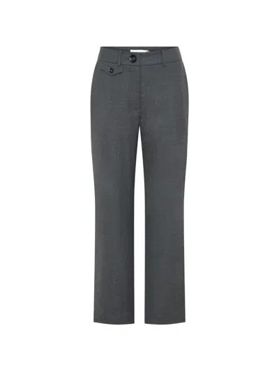 Anna Quan Juliette Button-detail Trousers In Gray