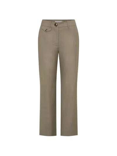 Anna Quan Juliette Straight-leg Trousers In Brown
